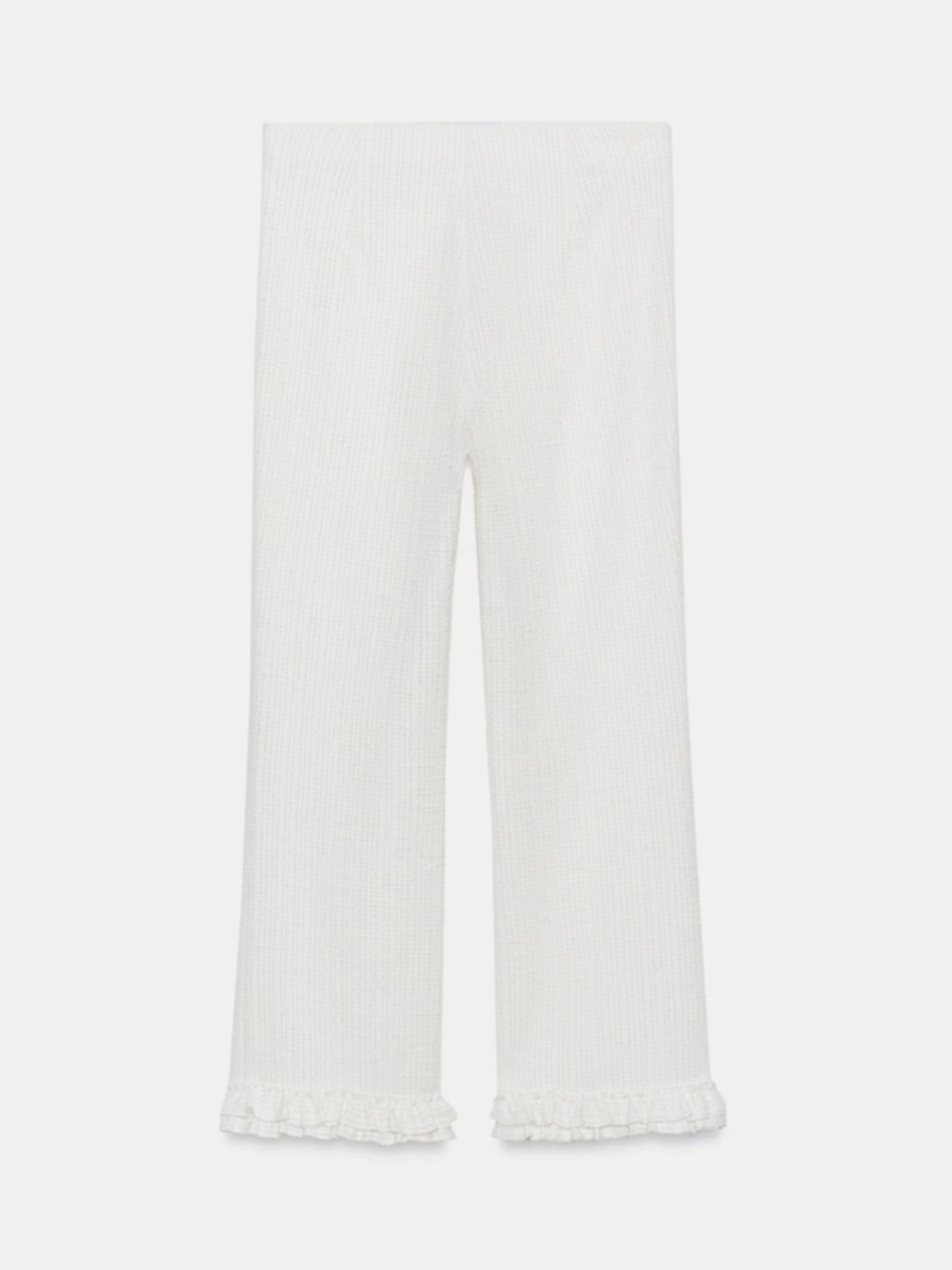 Zara Mini Flare Ruffled Pants White - Picture 5 of 6